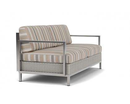 Lloyd Flanders™ Elements Settee with Stainless Steel Arms and Back - Platinum