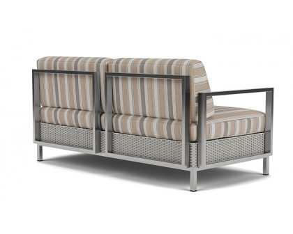 Lloyd Flanders™ Elements Settee with Stainless Steel Arms and Back - Platinum