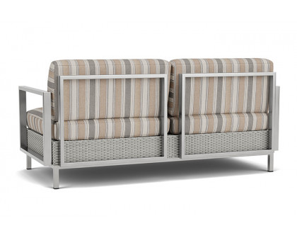 Lloyd Flanders™ Elements Settee with Stainless Steel Arms and Back - Platinum