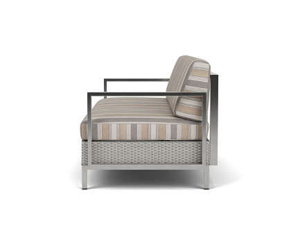 Lloyd Flanders™ Elements Settee with Stainless Steel Arms and Back - Platinum