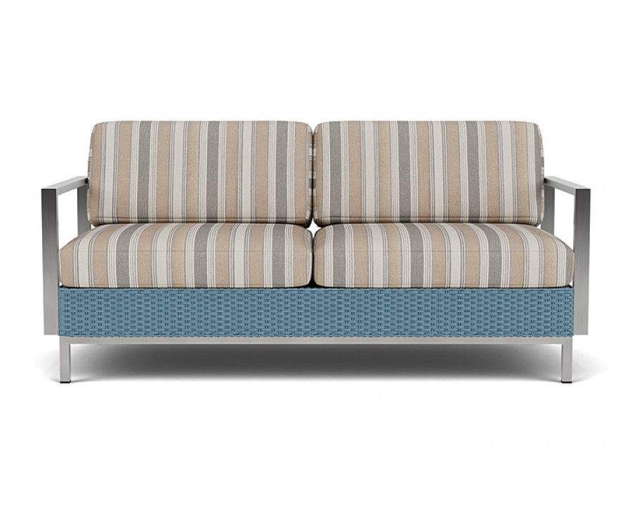 Lloyd Flanders™ Elements Settee with Stainless Steel Arms and Back - Stillwater