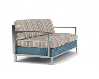 Lloyd Flanders™ Elements Settee with Stainless Steel Arms and Back - Stillwater