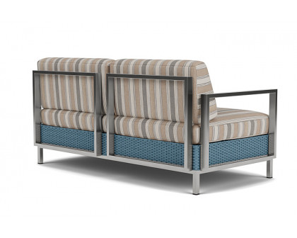 Lloyd Flanders™ Elements Settee with Stainless Steel Arms and Back - Stillwater