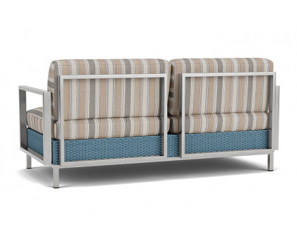 Lloyd Flanders™ Elements Settee with Stainless Steel Arms and Back - Stillwater