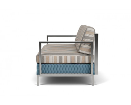 Lloyd Flanders™ Elements Settee with Stainless Steel Arms and Back - Stillwater