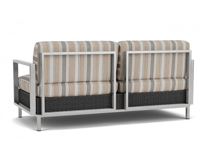 Lloyd Flanders™ Elements Settee with Stainless Steel Arms and Back - Charcoal