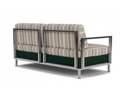 Lloyd Flanders™ Elements Settee with Stainless Steel Arms and Back - Woodland