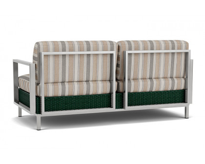 Lloyd Flanders™ Elements Settee with Stainless Steel Arms and Back - Woodland