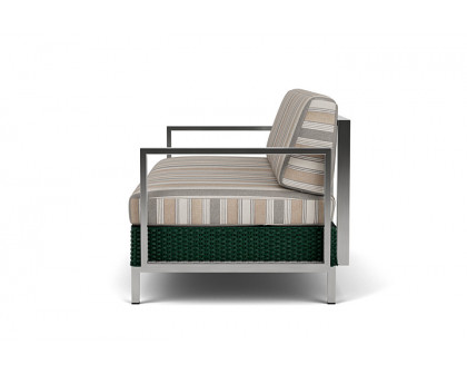 Lloyd Flanders™ Elements Settee with Stainless Steel Arms and Back - Woodland