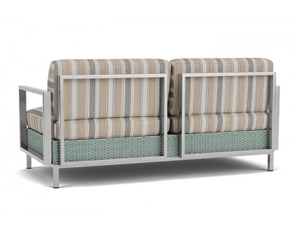 Lloyd Flanders™ Elements Settee with Stainless Steel Arms and Back - Sea Glass