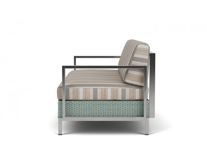 Lloyd Flanders™ Elements Settee with Stainless Steel Arms and Back - Sea Glass