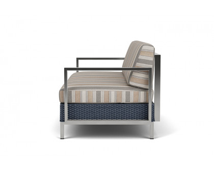 Lloyd Flanders™ Elements Settee with Stainless Steel Arms and Back - Denim Blue