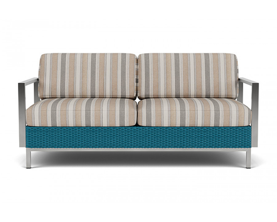 Lloyd Flanders™ Elements Settee with Stainless Steel Arms and Back - Peacock