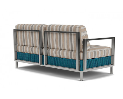 Lloyd Flanders™ Elements Settee with Stainless Steel Arms and Back - Peacock