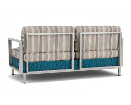 Lloyd Flanders™ Elements Settee with Stainless Steel Arms and Back - Peacock