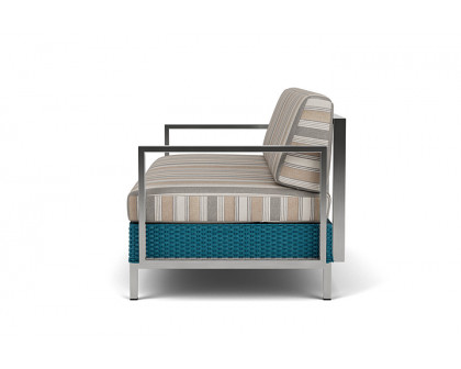 Lloyd Flanders™ Elements Settee with Stainless Steel Arms and Back - Peacock