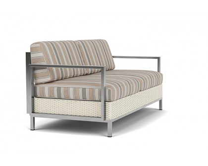 Lloyd Flanders™ Elements Settee with Stainless Steel Arms and Back - Ivory