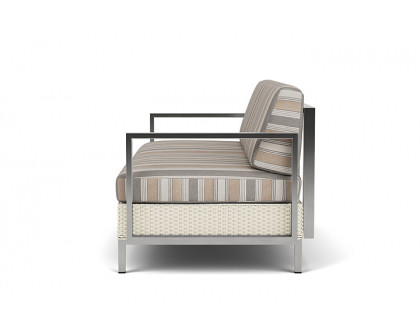 Lloyd Flanders™ Elements Settee with Stainless Steel Arms and Back - Ivory