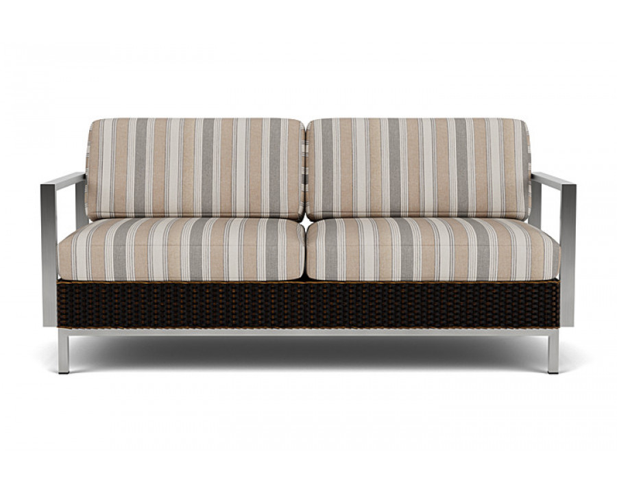 Lloyd Flanders™ Elements Settee with Stainless Steel Arms and Back - Mink