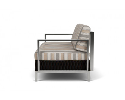 Lloyd Flanders™ Elements Settee with Stainless Steel Arms and Back - Mink