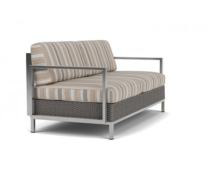 Lloyd Flanders™ Elements Settee with Stainless Steel Arms and Back - Pewter