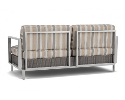 Lloyd Flanders™ Elements Settee with Stainless Steel Arms and Back - Pewter