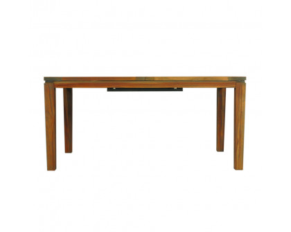 Lloyd Flanders - Teak 63-84" Butterfly Leaf Umbrella Dining Table