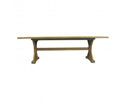 Lloyd Flanders - Teak 99" Rectangular Trestle Base Dining Table