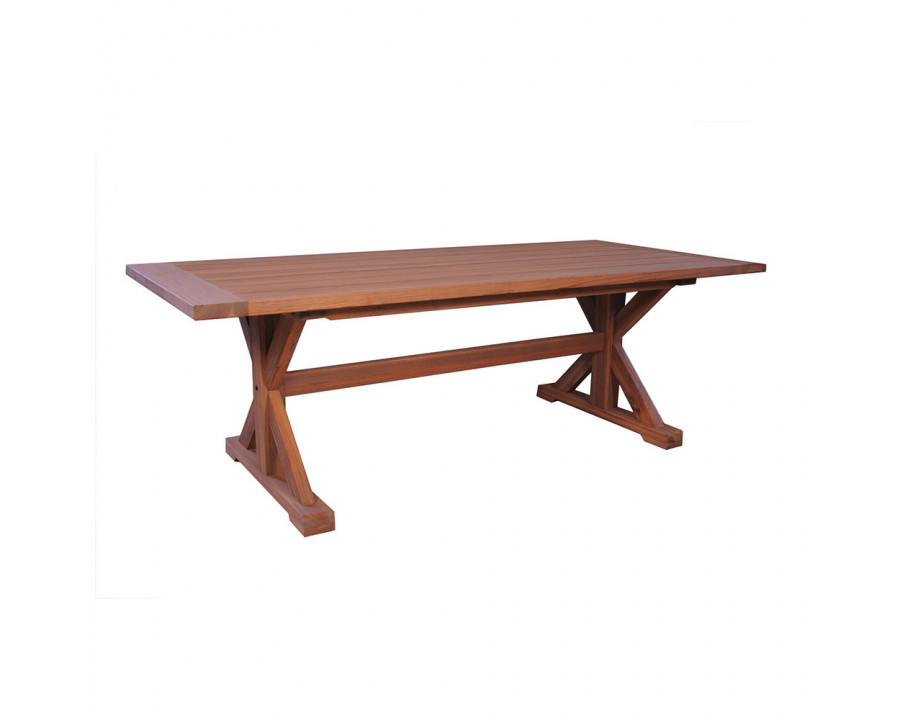 Lloyd Flanders - Teak 87" Rectangular Trestle Base Dining Table