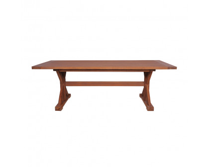 Lloyd Flanders - Teak 87" Rectangular Trestle Base Dining Table