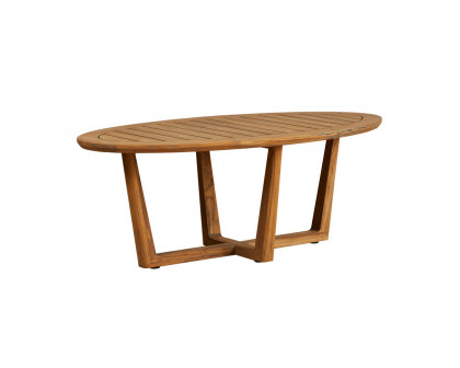 Lloyd Flanders - Teak 48" Oval Sled Base Cocktail Table