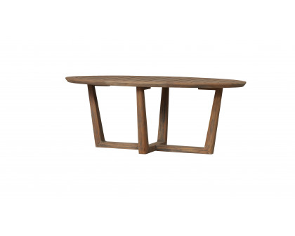 Lloyd Flanders - Teak 48" Oval Sled Base Cocktail Table