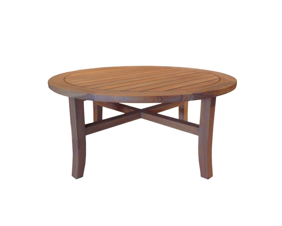 Lloyd Flanders - Teak Teak 40" Round Tapered Leg Cocktail Table