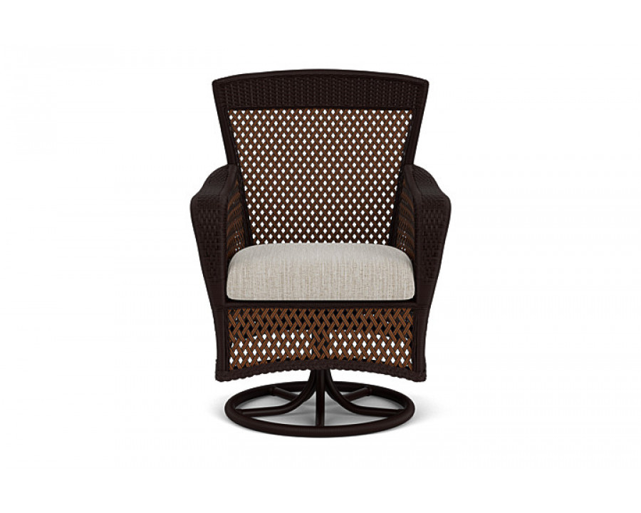 Lloyd Flanders™ Grand Traverse Swivel Dining Armchair Callen Celadon, Caramel