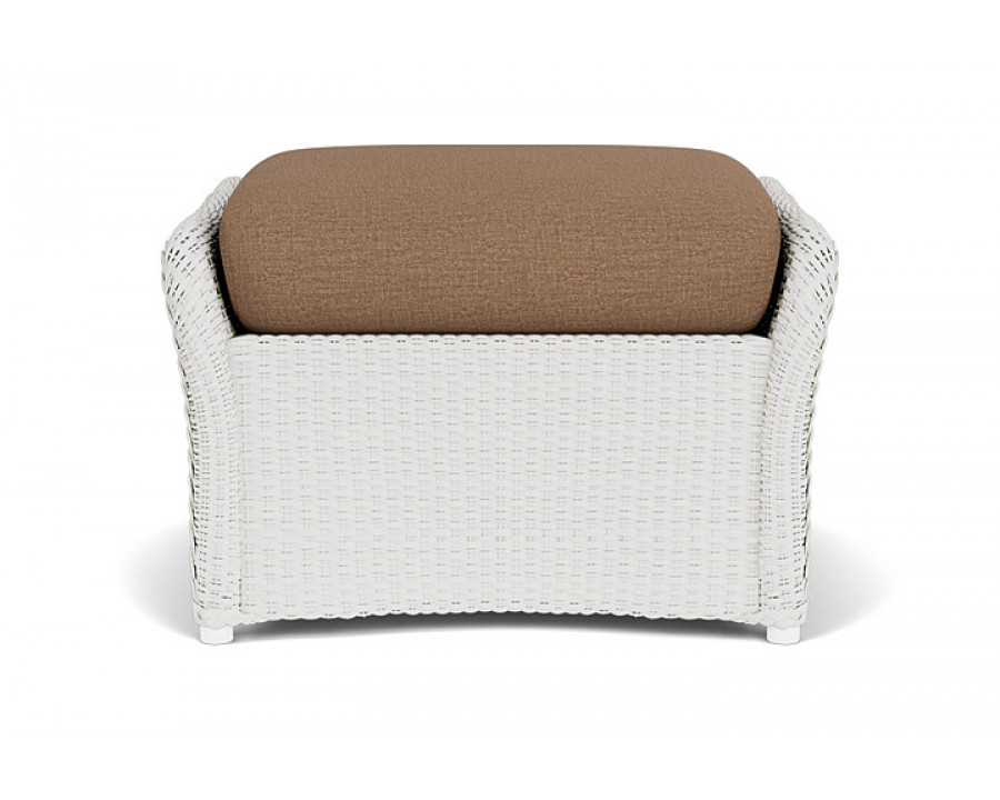 Lloyd Flanders™ Weekend Retreat Woven Ottoman - Matte White, Canvas Natural