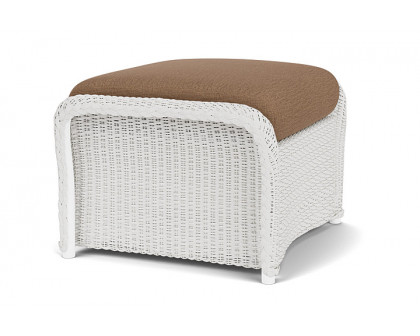 Lloyd Flanders™ Weekend Retreat Woven Ottoman - Matte White, Canvas Natural