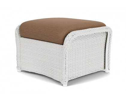 Lloyd Flanders™ Weekend Retreat Woven Ottoman - Matte White, Canvas Natural