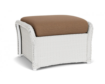 Lloyd Flanders™ Weekend Retreat Woven Ottoman - Matte White, Canvas Natural