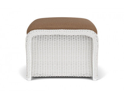 Lloyd Flanders™ Weekend Retreat Woven Ottoman - Matte White, Canvas Natural