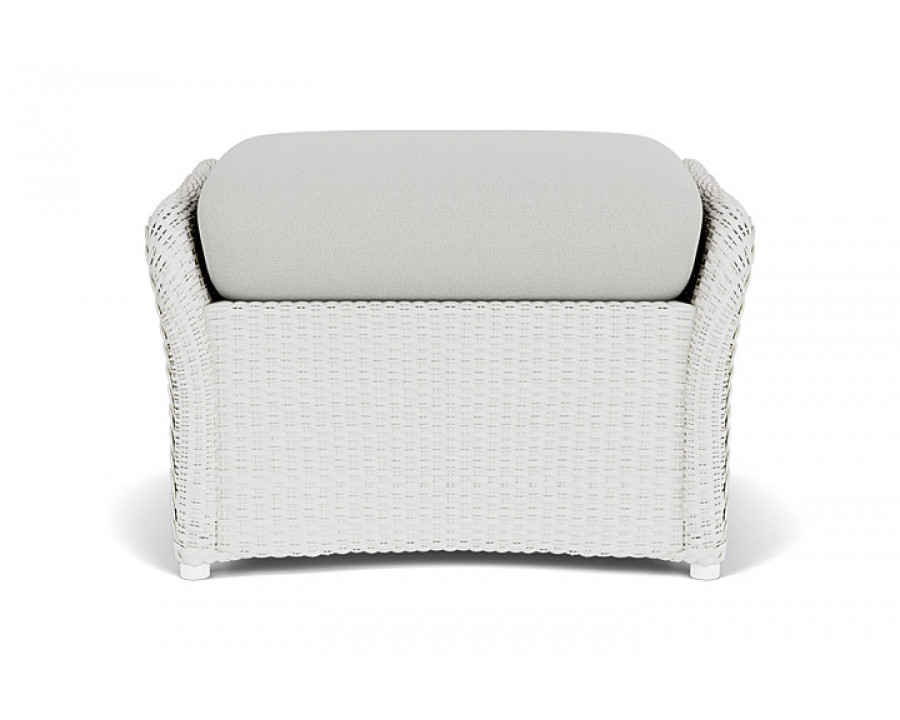 Lloyd Flanders™ Weekend Retreat Woven Ottoman - Matte White, Loveboat Mint