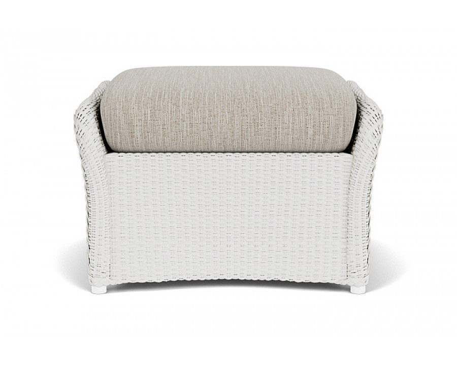 Lloyd Flanders™ Weekend Retreat Woven Ottoman - Matte White, Callen Celadon