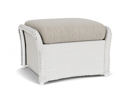 Lloyd Flanders™ Weekend Retreat Woven Ottoman - Matte White, Callen Celadon