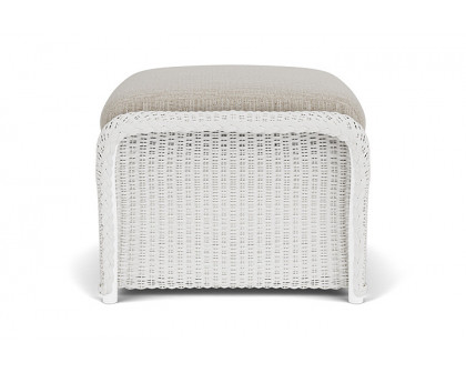 Lloyd Flanders™ Weekend Retreat Woven Ottoman - Matte White, Callen Celadon