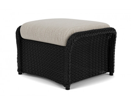 Lloyd Flanders™ Weekend Retreat Woven Ottoman - Ebony, Callen Celadon