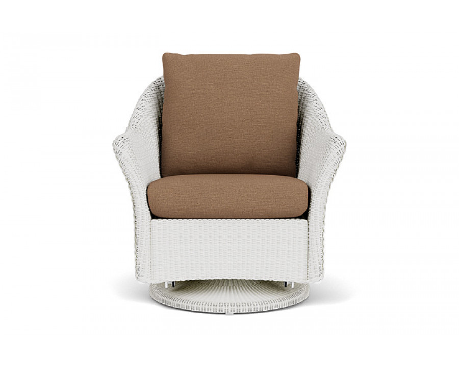 Lloyd Flanders™ Weekend Retreat Swivel Glider Lounge Chair - Matte White, Canvas Natural