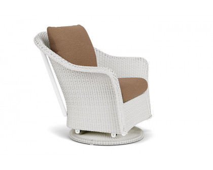 Lloyd Flanders™ Weekend Retreat Swivel Glider Lounge Chair - Matte White, Canvas Natural