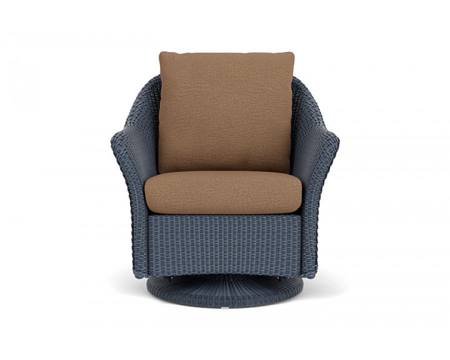 Lloyd Flanders™ Weekend Retreat Swivel Glider Lounge Chair - Denim Blue, Canvas Natural