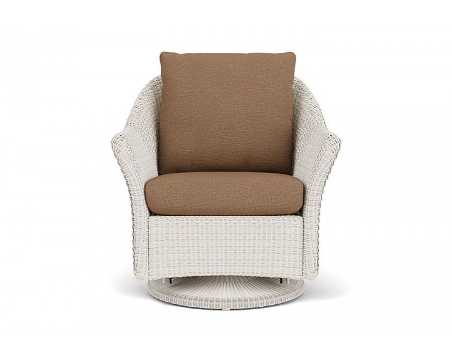 Lloyd Flanders™ Weekend Retreat Swivel Glider Lounge Chair - Antique White, Canvas Natural