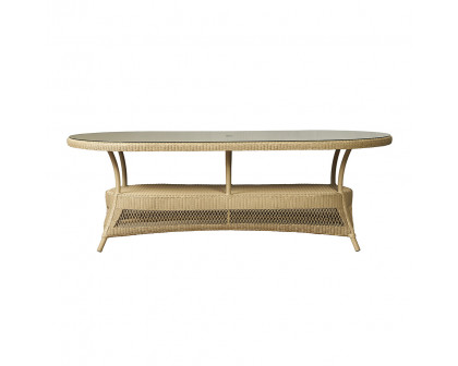 Lloyd Flanders™ Loom 85" Oval Umbrella Dining Table - Linen