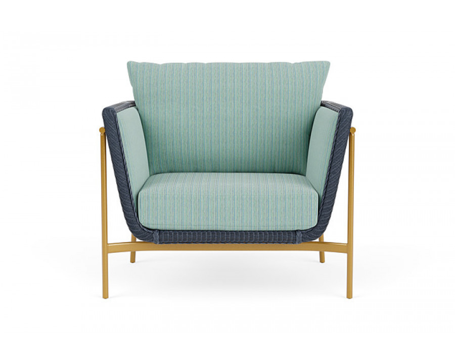 Lloyd Flanders™ Solstice Lounge Chair - Denim Blue, Metallic Gold